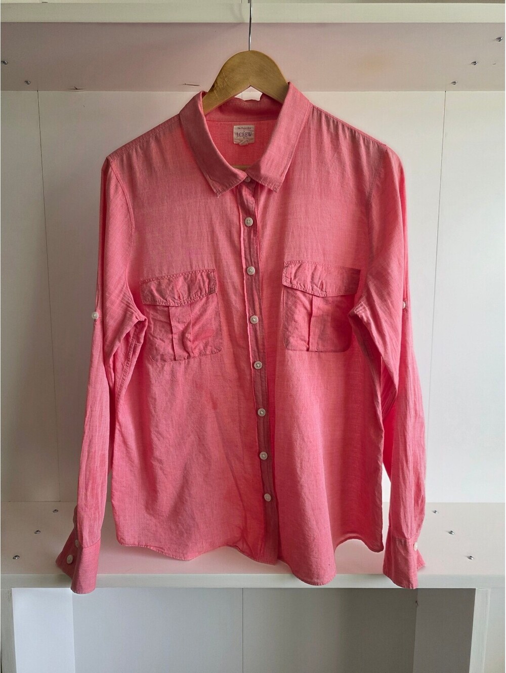 J.Crew Pink Button-Up Shirt XL